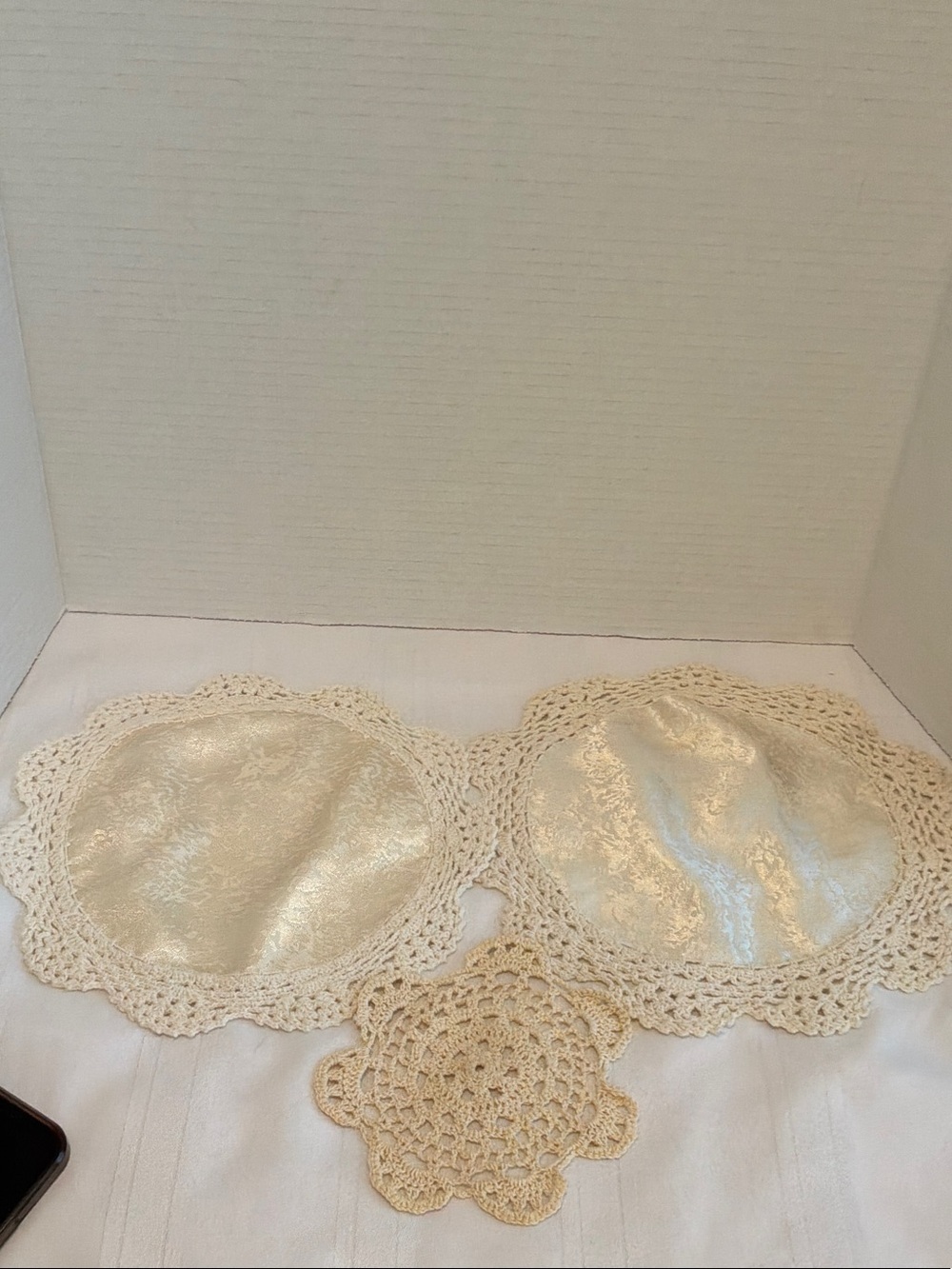 Handmade Cream Crochet Doilies - Set of 3